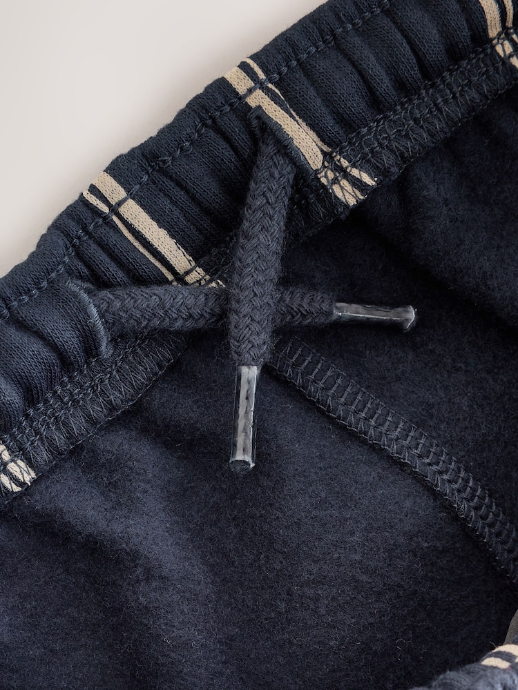 De rayas azul marino - Pantalones de chándal de pernera ancha de punto (3 meses-7 años) - Imagen 4 de 4