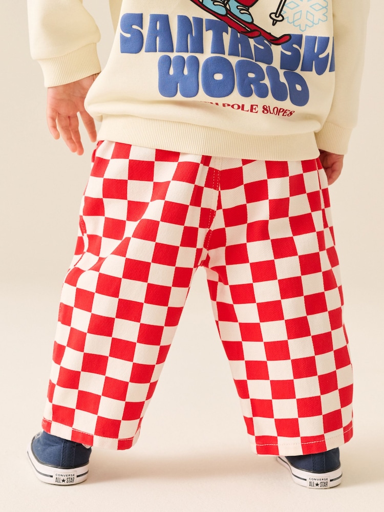 Red Pull On Wide Trousers (3mths-7yrs) - Image 2 of 8 Red Pull On Wide Trousers (3mths-7yrs) - Image 2 of 8