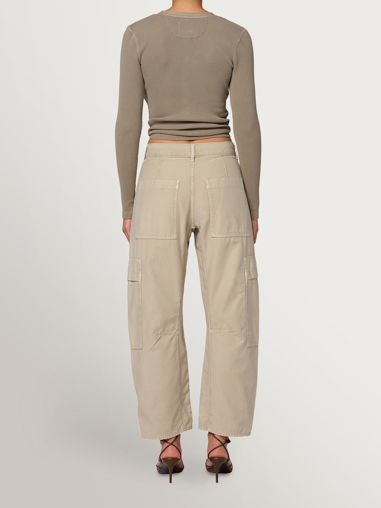 Citizens of Humanity Natural Marcelle Barrel Cargo Trousers in Burnished Khaki - Image 2 of 8