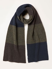 FatFace Navy Leo Colour Block Scarf - Image 1 of 3