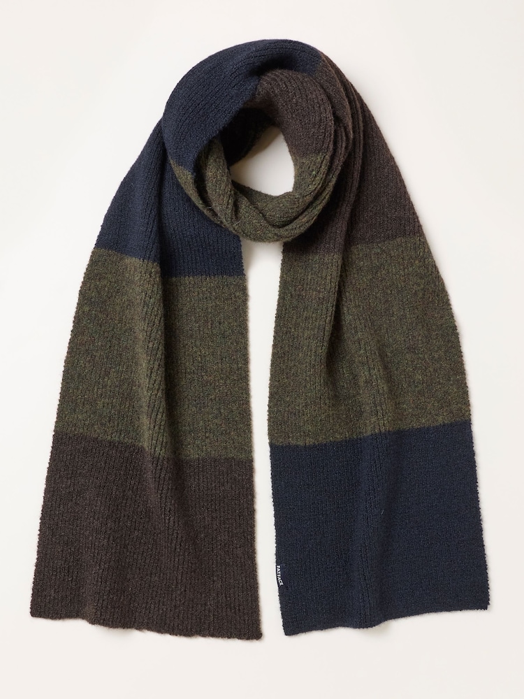 FatFace Navy Leo Colour Block Scarf - Image 1 of 3