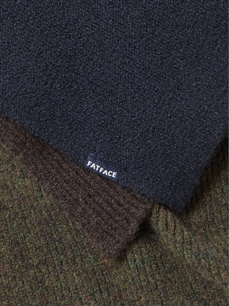 FatFace Navy Leo Colour Block Scarf - Image 2 of 3