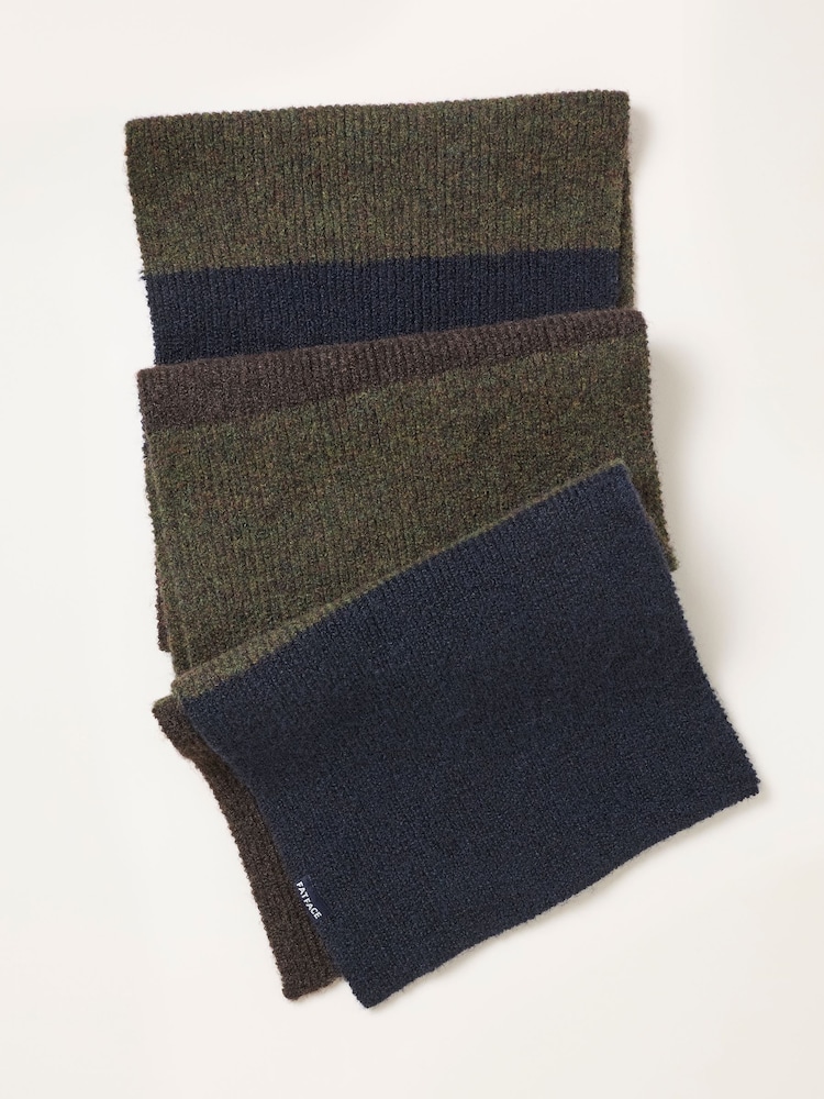 FatFace Navy Leo Colour Block Scarf - Image 3 of 3