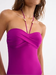 Triumph Purple Summer Twist Padded Bandeau Swimsuit - Image 4 of 4