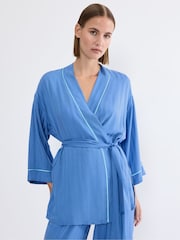 Triumph Blue Amourette Jacquard Robe Top - Image 1 of 4