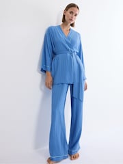 Triumph Blue Amourette Jacquard Robe Top - Image 3 of 4