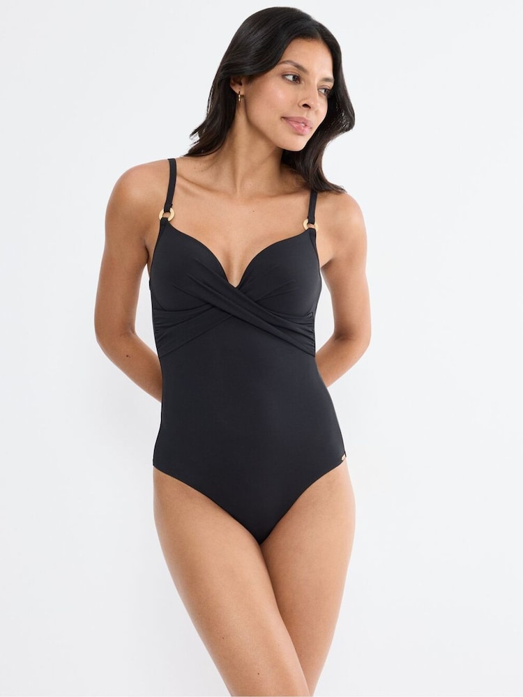 Triumph Black Summer Twist Wired Padded Swimsuit - Image 1 of 4