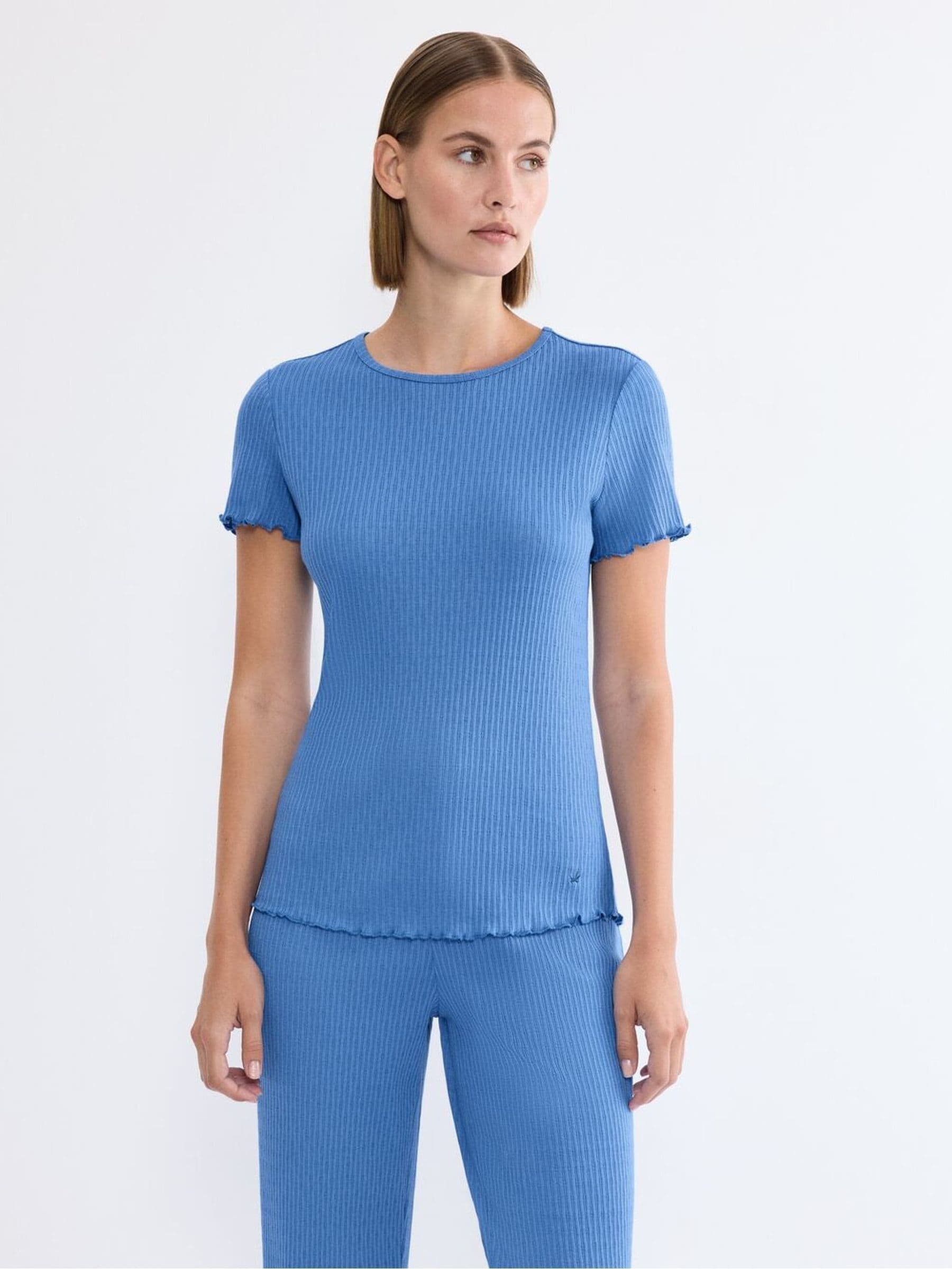 トップス RT-165357 Buy Triumph Blue Mix & Match Short Sleeved Pointelle Top from Next USA