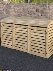 Rowlinson Natural Double Garden Bin Store With Box - Image 1 of 6