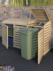 Rowlinson Natural Double Garden Bin Store With Box - Image 3 of 6