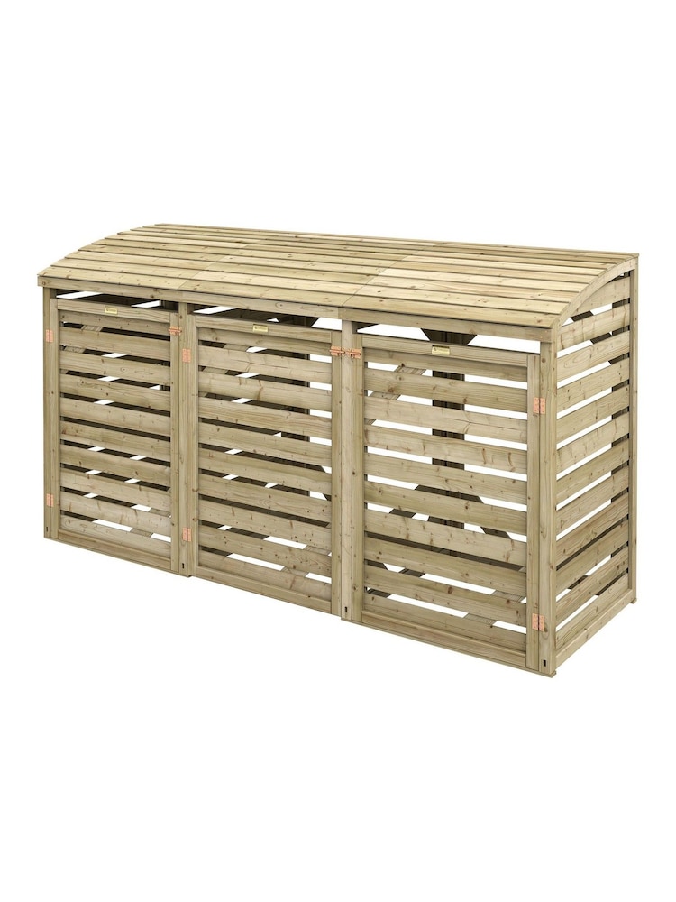 Rowlinson Natural Double Garden Bin Store With Box - Image 6 of 6