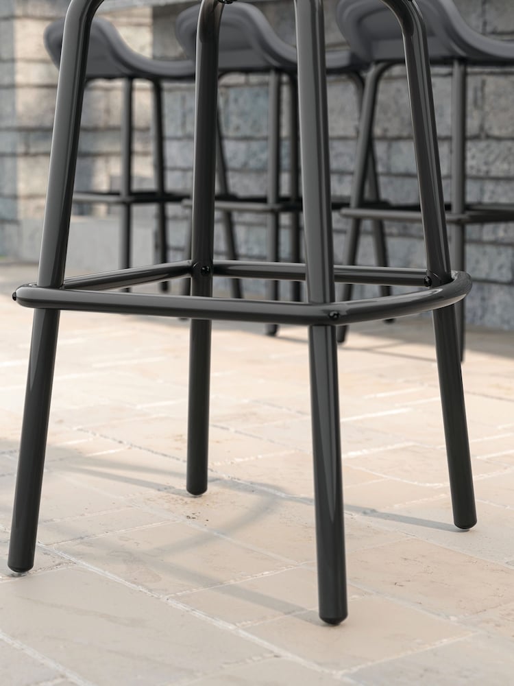 Suncast 2 Pack Grey Black Outdoor Bar Stool Set - Image 2 of 4 Suncast 2 Pack Grey Black Outdoor Bar Stool Set - Image 2 of 4