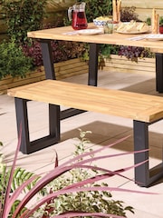 Rowlinson Natural Black Stockholm 4 Seat Garden Dining Set - Image 2 of 6