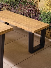 Rowlinson Natural Black Stockholm 4 Seat Garden Dining Set - Image 4 of 6