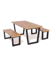 Rowlinson Natural Black Stockholm 4 Seat Garden Dining Set - Image 5 of 6