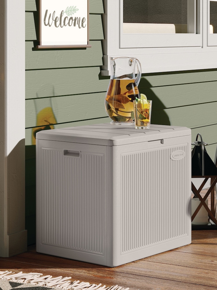 Suncast Dove Grey New York 83L Garden Storage Box - Image 1 of 6 Suncast Dove Grey New York 83L Garden Storage Box - Image 1 of 6