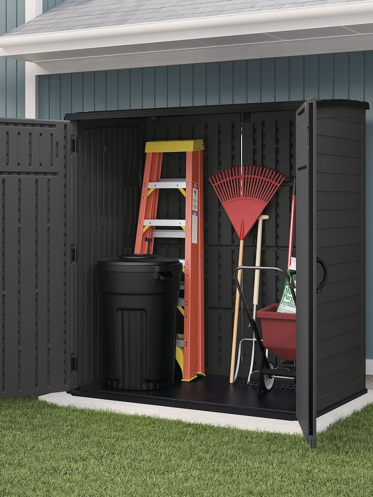 Suncast Peppercorn Grey Hamilton XL Garden Storage Cabinet - Image 2 of 4 Suncast Peppercorn Grey Hamilton XL Garden Storage Cabinet - Image 2 of 4