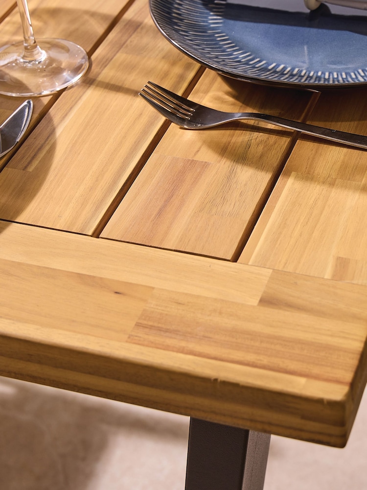 Rowlinson Natural Black Oslo 6 Seat Garden Dining Set - Image 2 of 5