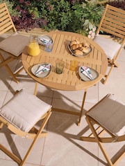 Rowlinson Natural Ashdown Folding 4 Seat Garden Dining Set with Cushions - Image 2 of 6