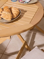 Rowlinson Natural Ashdown Folding 4 Seat Garden Dining Set with Cushions - Image 3 of 6