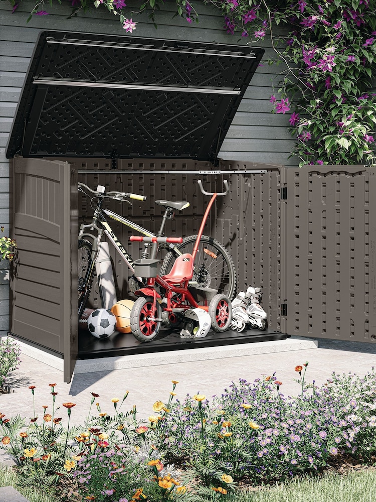 Suncast Stone Grey Stow-Away Large Garden Store With Assembly - Image 2 of 6 Suncast Stone Grey Stow-Away Large Garden Store With Assembly - Image 2 of 6