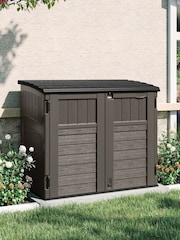 Suncast Stone Grey Stow-Away Garden Store With Assembly - Image 1 of 5