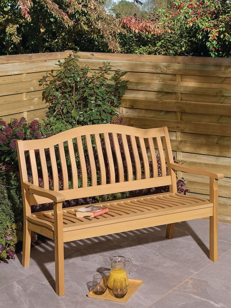 Rowlinson Natural Hemsway 2 Seat Garden Bench - Image 1 of 6