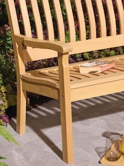 Rowlinson Natural Hemsway 2 Seat Garden Bench - Image 2 of 6