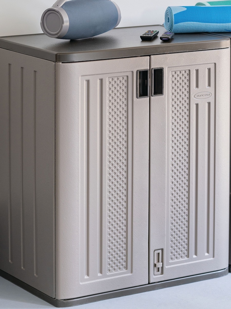 Suncast Platinum Matallic Haven Base Garden Storage Cabinet - Image 1 of 5