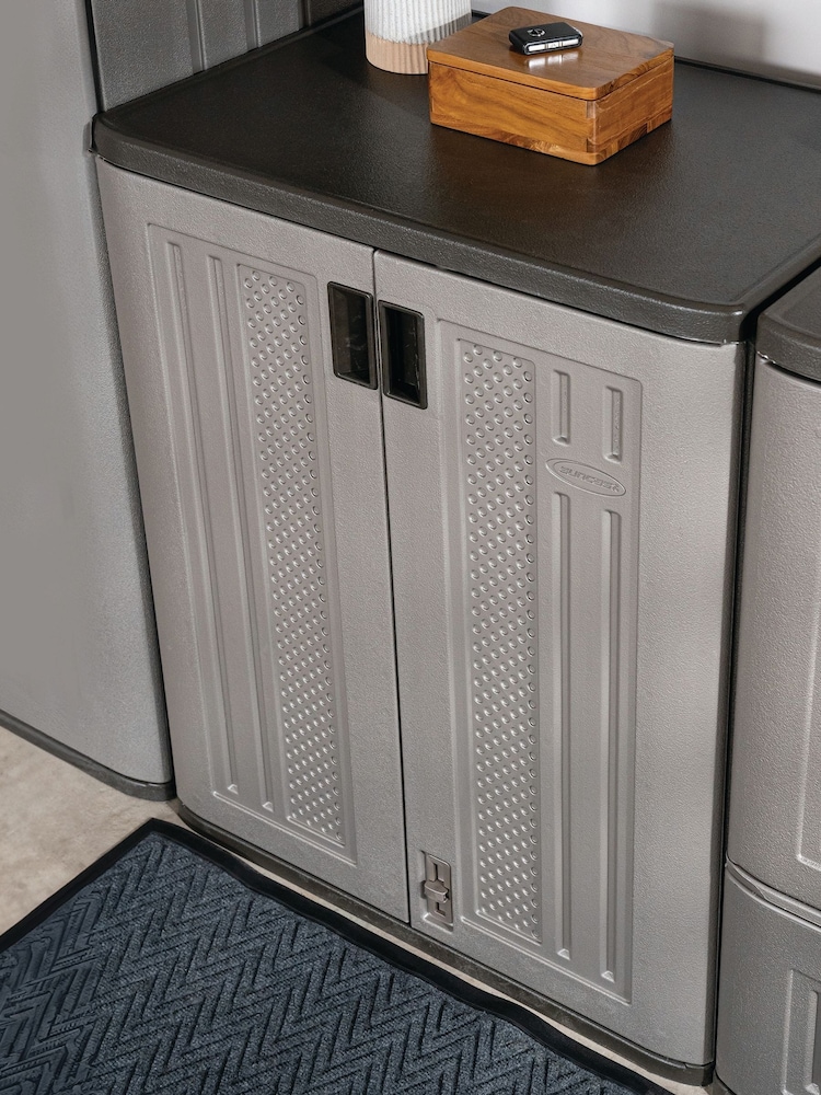 Suncast Platinum Matallic Haven Base Garden Storage Cabinet - Image 2 of 5