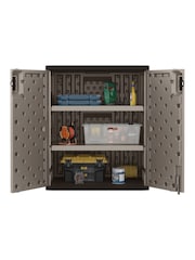 Suncast Platinum Matallic Haven Base Garden Storage Cabinet - Image 4 of 5