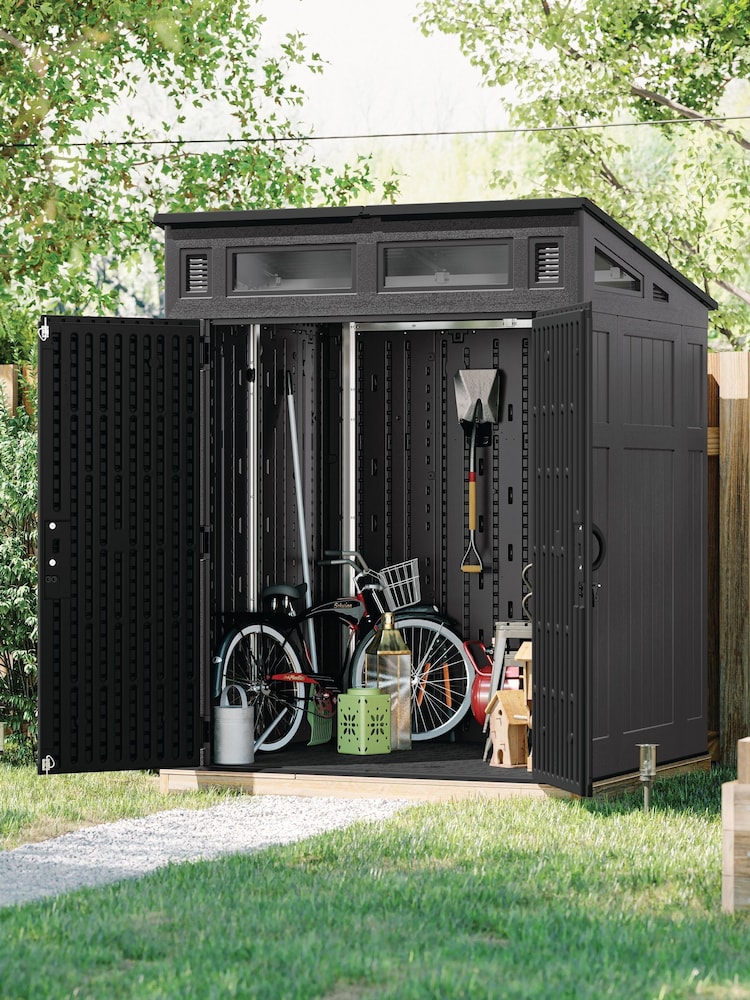 Suncast Peppercorn Grey Modernist Garden Shed - Image 2 of 6