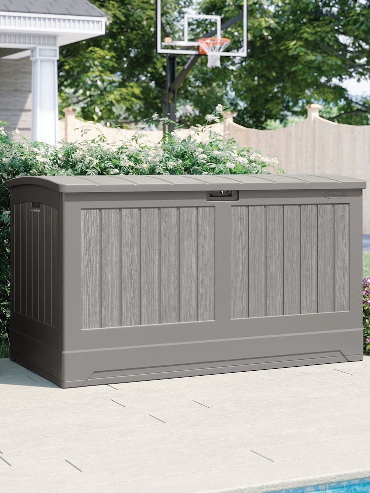 Suncast Stone Grey Montana 757L Garden Storage Box - Image 1 of 5 Suncast Stone Grey Montana 757L Garden Storage Box - Image 1 of 5