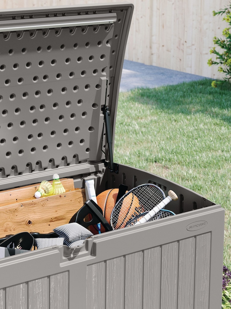 Suncast Stone Grey Montana 757L Garden Storage Box - Image 2 of 5 Suncast Stone Grey Montana 757L Garden Storage Box - Image 2 of 5