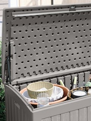 Suncast Stone Grey Montana 757L Garden Storage Box - Image 3 of 5