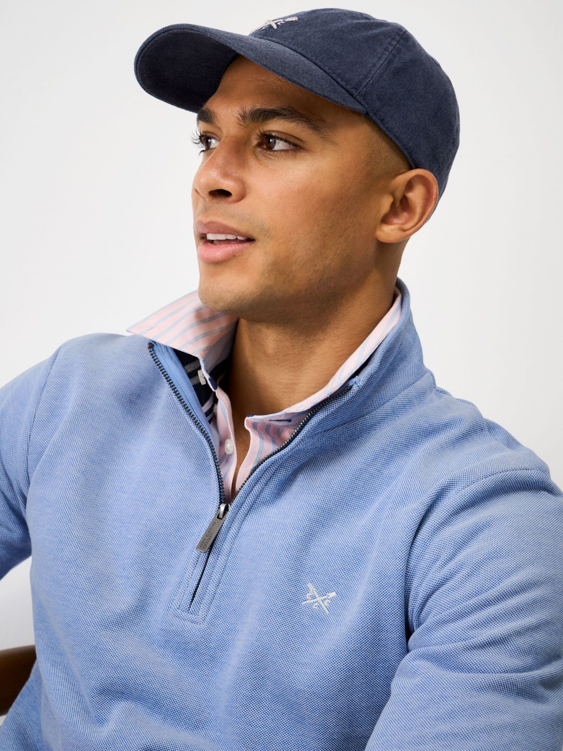 Buy Crew Clothing Blue Birdseye Half Zip Jumper from Next India