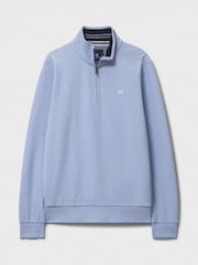 Crew Clothing Blue Birdseye Half Zip Jumper - Image 5 of 5