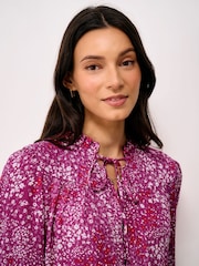 Crew Clothing Pink Noemi Button Through Floral Blouse - Image 3 of 6