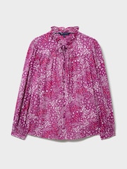 Crew Clothing Pink Noemi Button Through Floral Blouse - Image 5 of 6