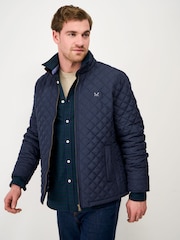 Crew Clothing Blue Quilted Harrington Jacket - Image 1 of 5