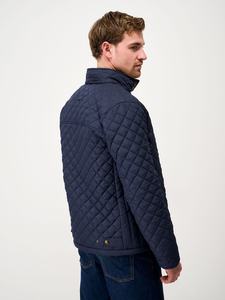 Crew Clothing Blue Quilted Harrington Jacket - Image 2 of 5 Crew Clothing Blue Quilted Harrington Jacket - Image 2 of 5