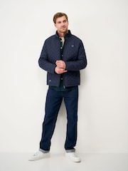 Crew Clothing Blue Quilted Harrington Jacket - Image 3 of 5