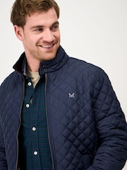 Crew Clothing Blue Quilted Harrington Jacket - Image 4 of 5
