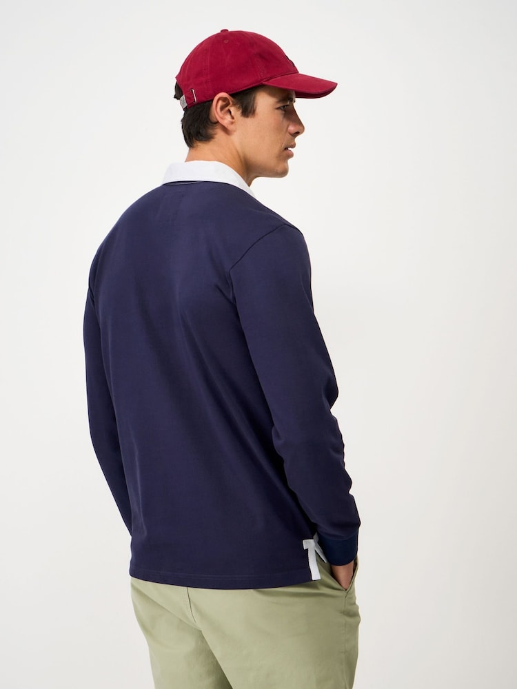 Crew Clothing Blue Stripe Placket Rugby Shirt - Image 2 of 5