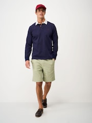 Crew Clothing Blue Stripe Placket Rugby Shirt - Image 3 of 5