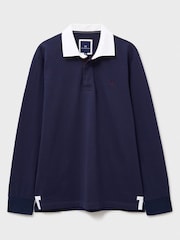 Crew Clothing Blue Stripe Placket Rugby Shirt - Image 5 of 5