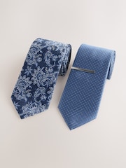 Blue Textured Ties 2 Pack - Image 1 of 3