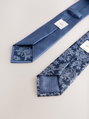 Blue Textured Ties 2 Pack - Image 3 of 3