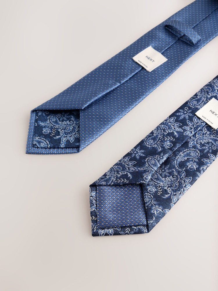 Blue Textured Ties 2 Pack - Image 3 of 3 Blue Textured Ties 2 Pack - Image 3 of 3