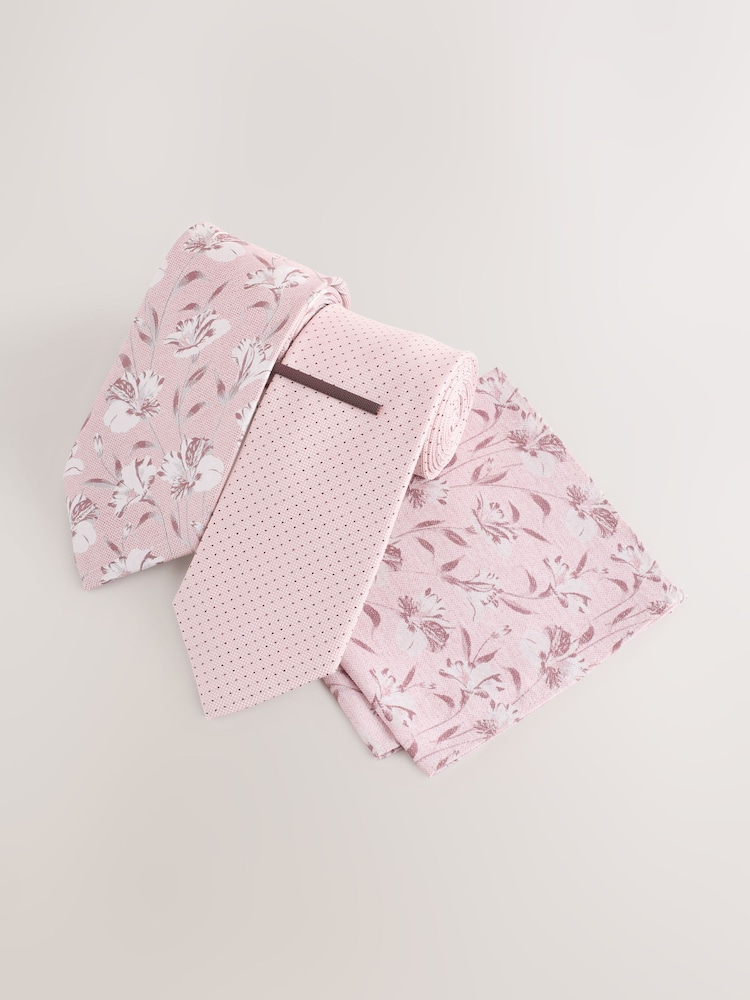 Pink Textured Ties 2 Pack - Image 1 of 4 Pink Textured Ties 2 Pack - Image 1 of 4